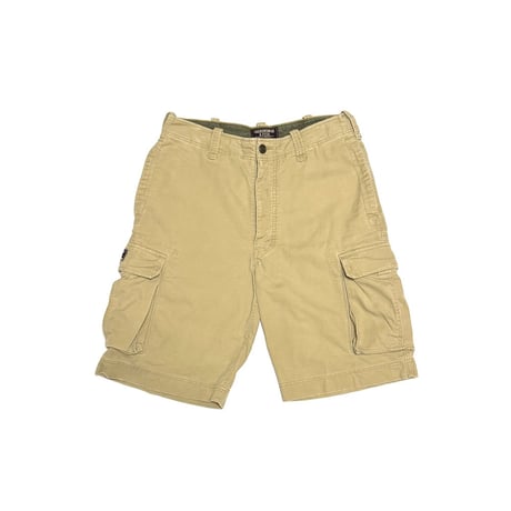 【USED】00's Abercrombie & Fitch Washed Cotton Cargo Shorts Beige