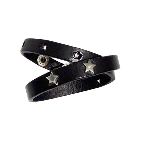 【USED】00's DIESEL Star Stud Leather 2-Way Wrap Bracelet & Choker