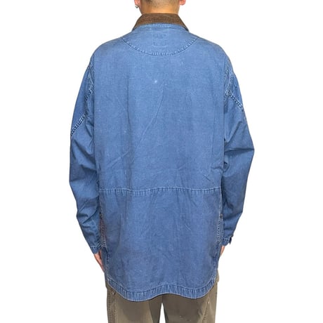 【USED】90's OLD GAP LEATHER COLLAR COVERALL JACKET