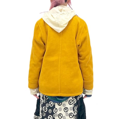 【USED】90'S-00'S L.L.BEAN MUSTARD YELLOW FLEECE PEACOAT