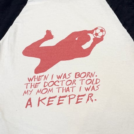 【USED】90's-00's A KEEPER GRAPHIC RAGLAN T-SHIRT