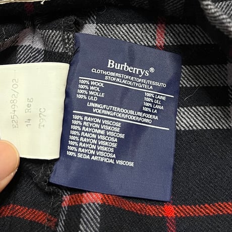 【USED】80'S-90'S BURBERRYS NAVY NOVA CHECK TROUSERS MADE IN ENGLAND