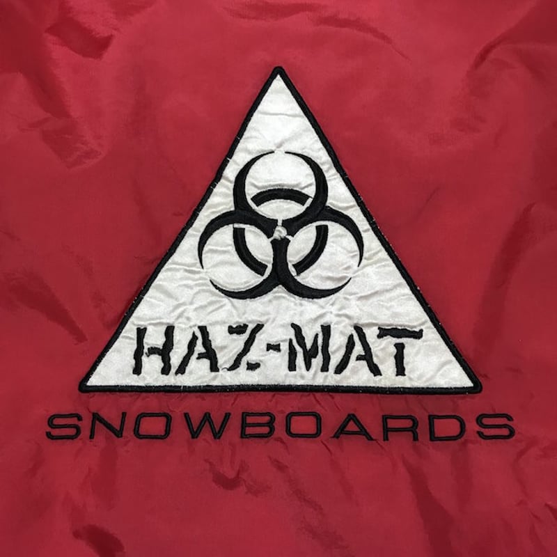 .90s HAZ-MAT 刺繍 コーチジャケット バイオハザード ブラック 希少 90s HAZ-MAT バイオハザード コーチジャケット バックロゴ