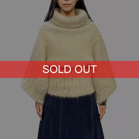 【USED】2010's Dolce & Gabbana Angora Blend Kimono Sleeve Turtleneck Knit