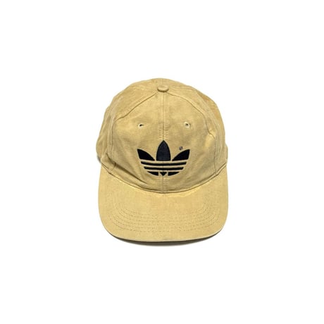 【USED】80's adidas EMBROITERED TREFOIL CAP BEIGE