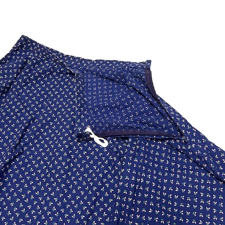 【USED】70s FLOWER BUD PATTERN LONG SKIRT NAVY