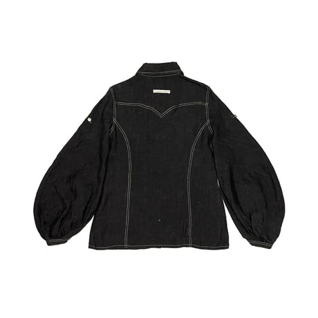 【USED】90's Gaultier Jeans LANTERN SLEEVE LINEN SHIRT BLACK