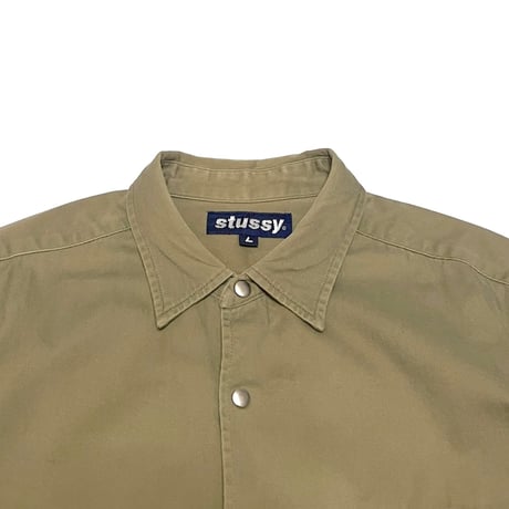 【USED】90s STUSSY SNAP BUTTON SHIRT