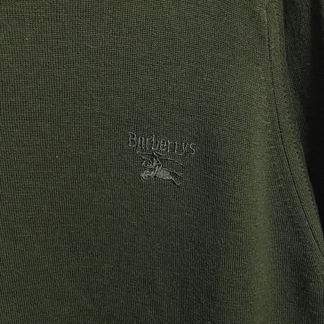 【USED】90'S BURBERRYS PURE WOOL L/S POLO SHIRT