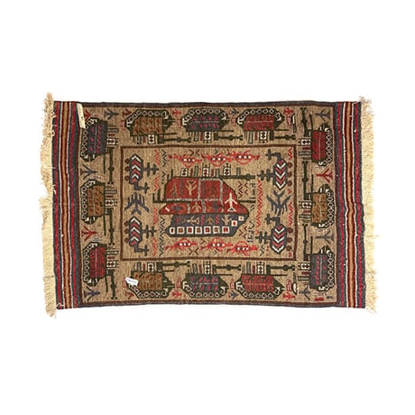 【USED】90'S-00'S HANDMADE AFGHAN WAR RUG ⑥