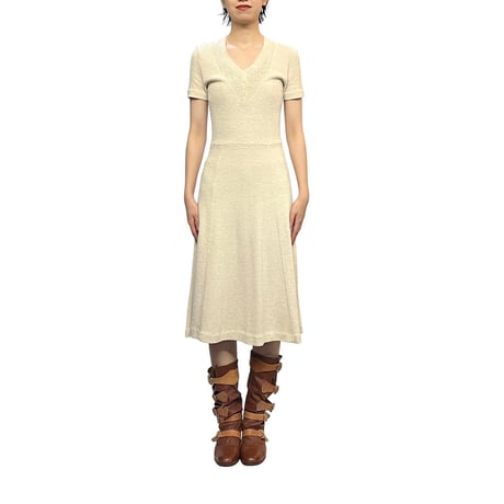 【USED】70's Shar Cleod LONDON S/S KNIT DRESS