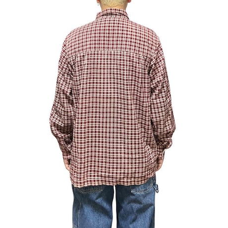 【USED】90'S-00'S VANS CORDUROY CHECK ZIP SHIRT