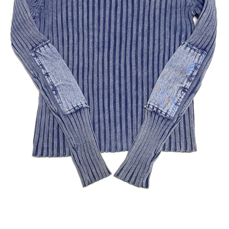 【USED】00's Indigo Ribbed Turtleneck Knit