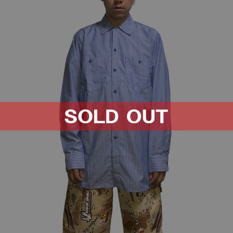 【USED】DICKIES  STRIPE WORK SHIRT