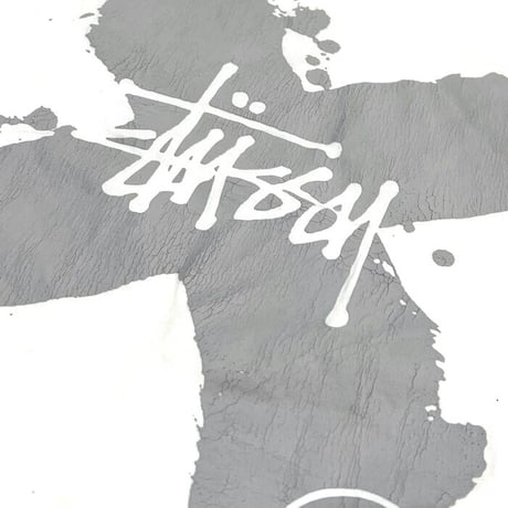 【USED】90'S STUSSY SPLASH "X" L/S T-SHIRT WHITE