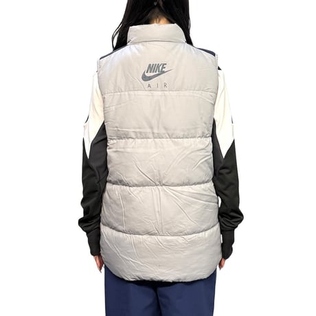 【USED】00's EURO NIKE AIR Silver Down & Feather Puffer Vest
