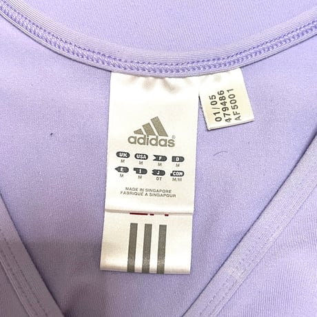【USED】00's adidas TANK TOP LIGHT PURPLE