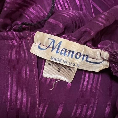 【USED】80's Manon FRILL COLLAR BOW TIE BLOUSE