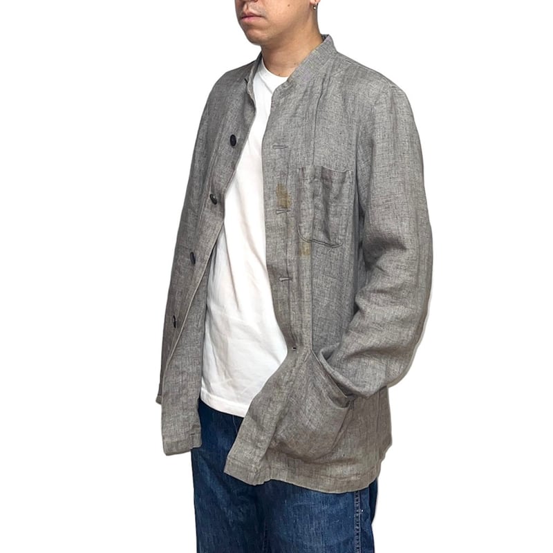 USED】90's agnès b. HOMME LINEN JACKET GRAY | K