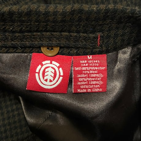 【USED】90's ELEMENT SKATEBOARDS 3B HOUND'S TOOTH JACKET