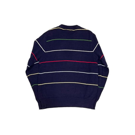 【USED】90'S LANDS' END BORDER COTTON KNIT SWEATER MADE IN U.S.A.