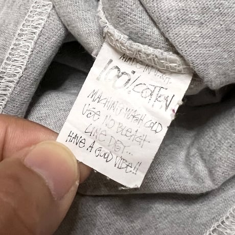 【USED】80'S OLD STUSSY NECK RIB DESIGN T-SHIRT GRAY