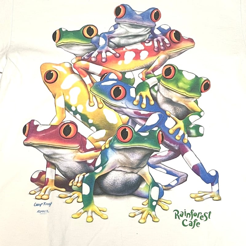 90s USA製 Rain forest cafe 蛙 vintage Tシャツ 90s USA製 レインフォレストカフェ Tシャツ 半袖 アニマル