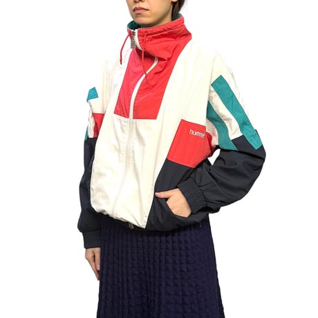 【USED】90's hummel Color-Block Track Jacket Red × Teal × Navy