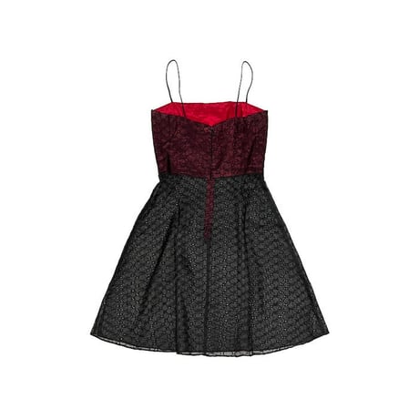 【USED】90'S-00'S LAUNUKY BLACK FLOWER LACE DRESS