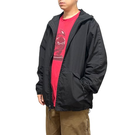 【USED】00'S STUSSY RIPSTOP NYLON HOODED JACKET BLACK