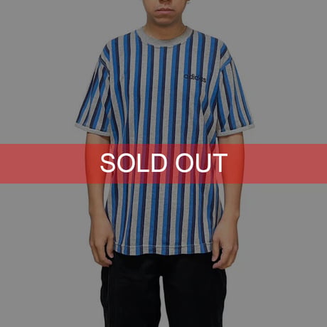 【USED】90'S ADIDAS 3-COLORS STRIPE T-SHIRT