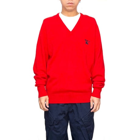【USED】90'S BURBERRYS V-NECK LAMBSWOOL SWEATER