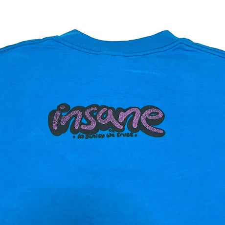 【USED】90's insane Look into my eyes T-SHIRT SKY BLUE①
