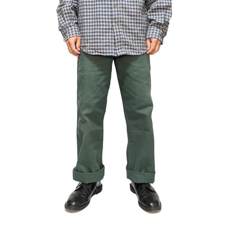 【USED】70'S-80'S FRENCH WORK PANTS DEEP GREEN