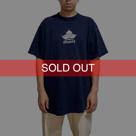 【USED】90'S STUSSY CLUB MOTIF LOGO T-SHIRT