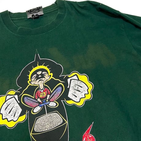【USED】90'S ANARCHIC ADJUSTMENT "PULSE MAN" L/S T-SHIRT GREEN