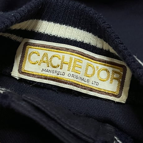 【USED】80's CACHE D'OR CROPPED BUTTON JACKET NAVY