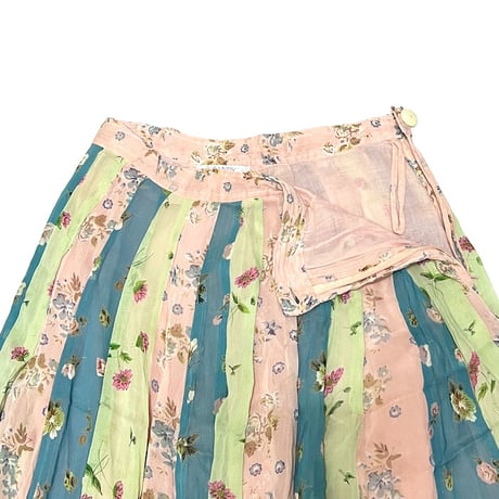 【USED】90's SANDY STARKMAN 3-COLORS FLOWER LONG SKIRT