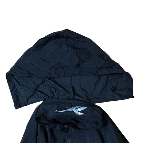 【USED】90'S REEBOK OVERSIZED NYLON JACKET BLACK