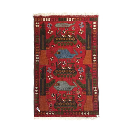 【USED】90'S-00'S HANDMADE AFGHAN WAR RUG ⑦