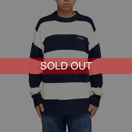 【USED】00's VANS BORDER COTTON KNIT SWEATER