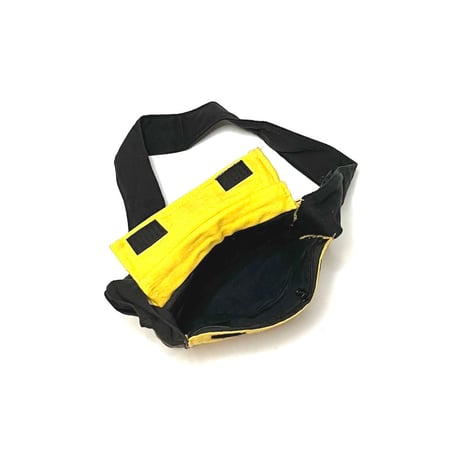 【USED】90's NEPAL BUDDHA EYE × LOTUS EMBROIDERED SHOULDER BAG BLACK/YELLOW