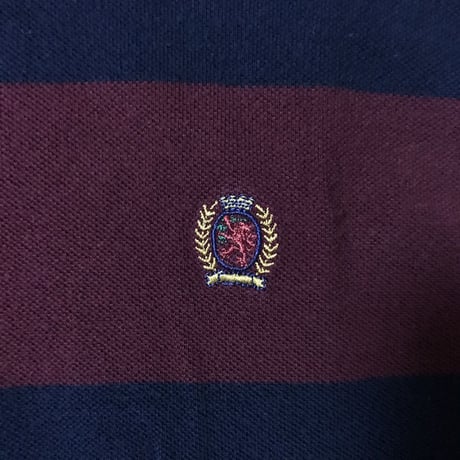 【USED】90'S TOMMY HILFIGER BORDER HI-NECK L/S TOP