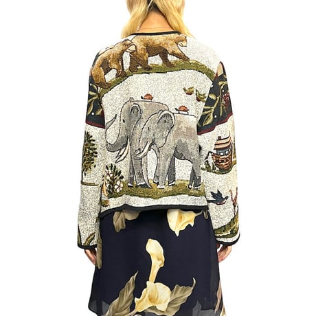 【USED】80'S-90'S KOKOPELLI ANIMAL JACQUARD JACKET