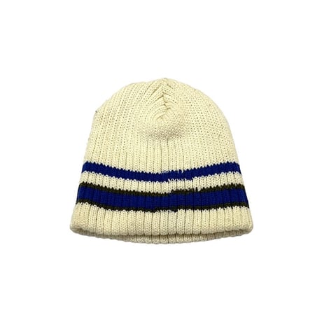 【USED】90's STUSSY LINE KNIT BEANIE