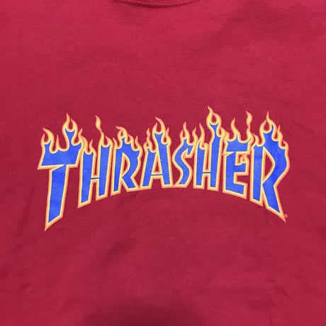 【USED】00'S THRASHER FIRE LOGO T-SHIRT