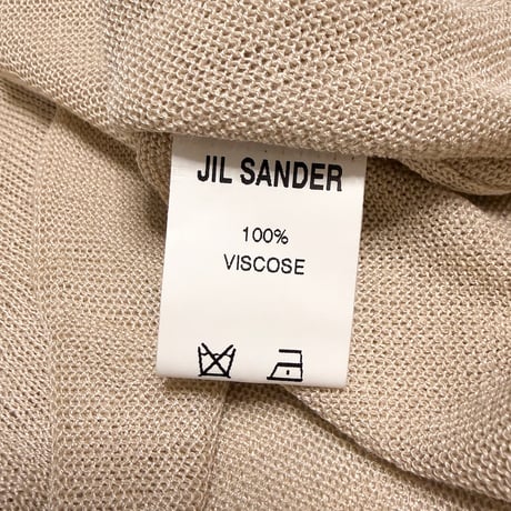 【USED】00's JIL SANDER Sheer Viscose Knit Tank Top Beige