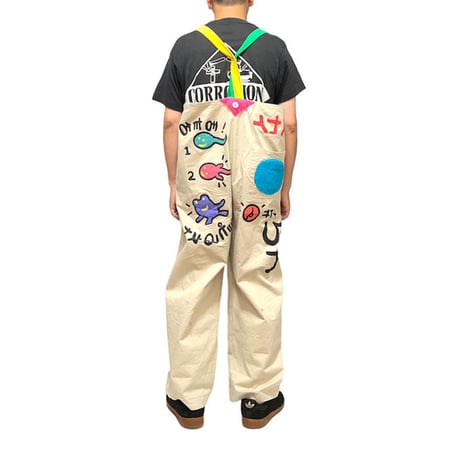 【USED】90'S HANDCRAFT & HANDPAINT OVERALLS (No.1)