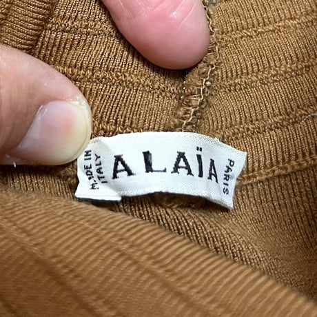 【USED】80'S ALAÏA HI-NECK CROPPED WOOL KNIT TOPS