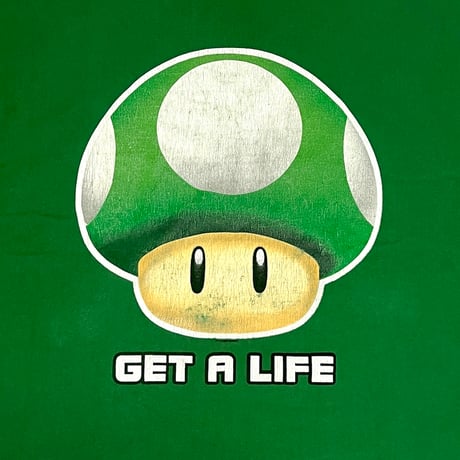【USED】00's NEW SUPER MARIOBROS. 1UP MUSHROOM T-SHIRT
